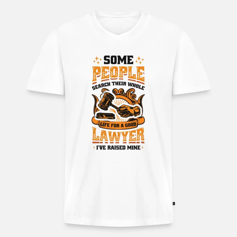 Vater Eines Anwalts - Männer Premium Bio T-Shirt mit V-Ausschnitt - Weiß
