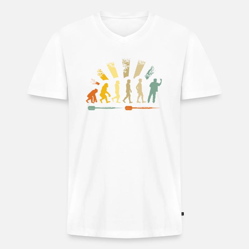 Darts Player Evolution Dartboard - Men's Premium Organic T-shirt with V-neck - white