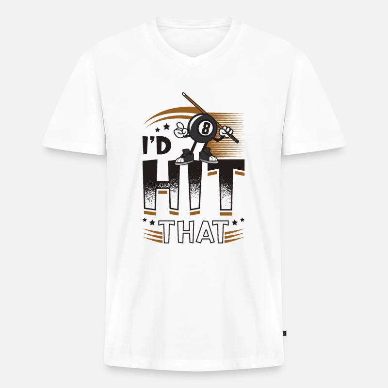 Id Hit That Pool Billiards - Männer Premium Bio T-Shirt mit V-Ausschnitt - Weiß