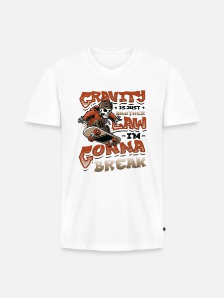 Skateboard Halfpipe, Tricks, Skateboarding - Men's Premium Organic T-shirt with V-neck - white