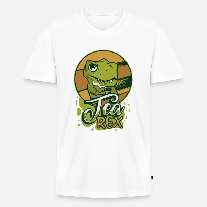 Tee-Experte Teetrinker Teesüchtiger Tee-Enthusiast - Männer Premium Bio T-Shirt mit V-Ausschnitt - Weiß