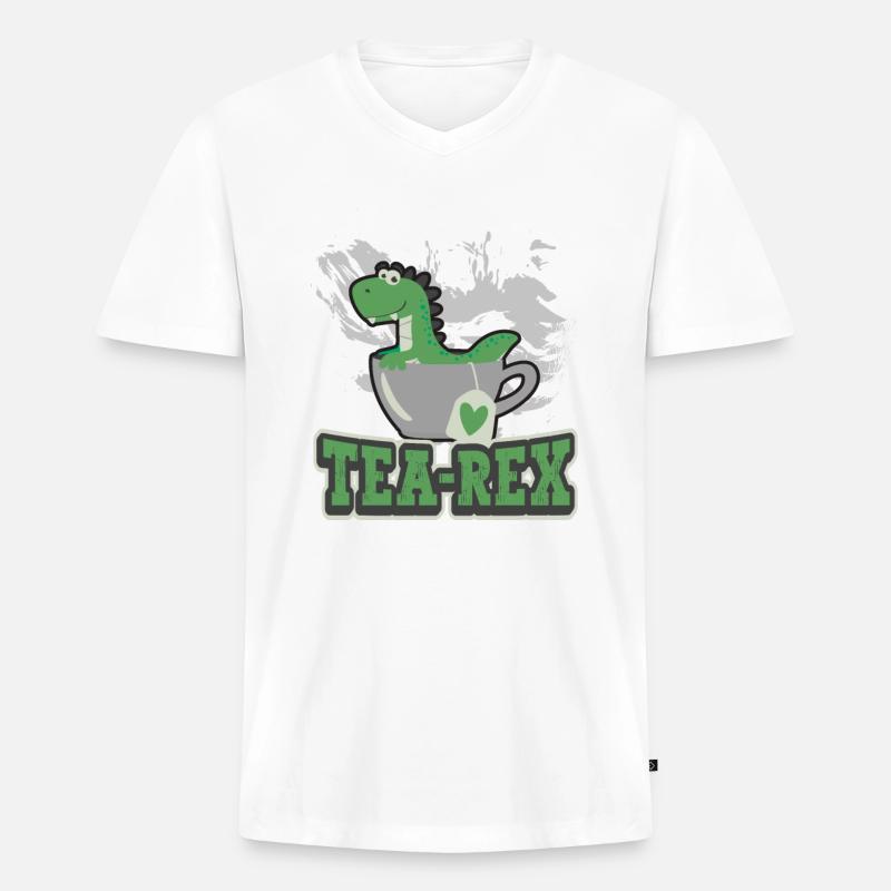 Tee-Experte Teetrinker Teesüchtiger Tee-Enthusiast - Männer Premium Bio T-Shirt mit V-Ausschnitt - Weiß