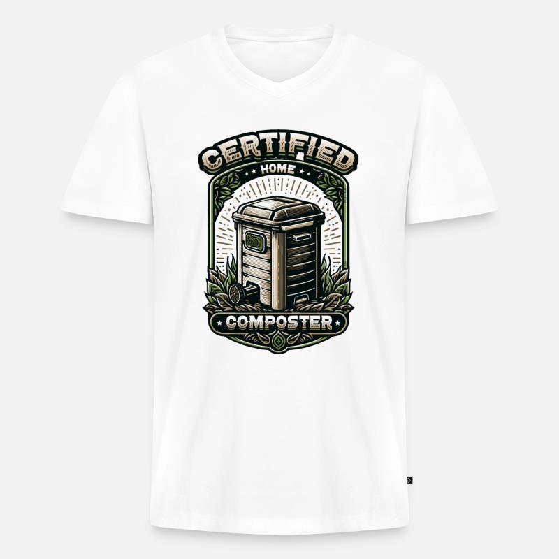 Composting Enthusiast Vermiculture Kompostierung - Männer Premium Bio T-Shirt mit V-Ausschnitt - Weiß