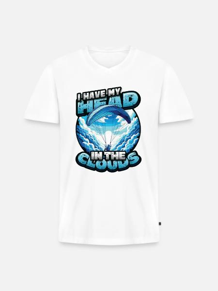 Skydiving Parachute Skydiving Paragliding - Men's Premium Organic T-shirt with V-neck - white