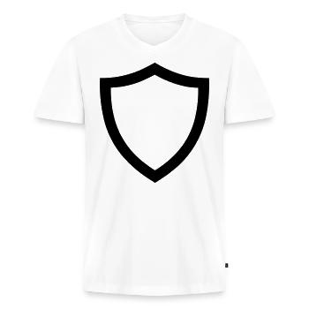 shield - Men's Premium Organic T-shirt with V-neck - white - Front - Nico (187cm)
