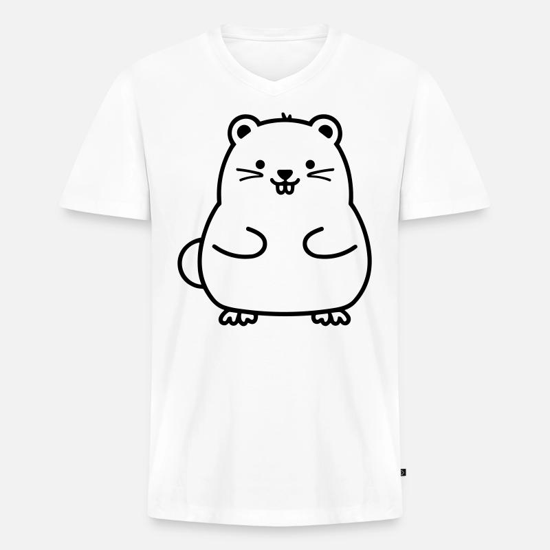 Bieber - Männer Premium Bio T-Shirt mit V-Ausschnitt - Weiß