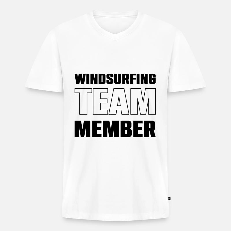 Windsurfing Team - Männer Premium Bio T-Shirt mit V-Ausschnitt - Weiß
