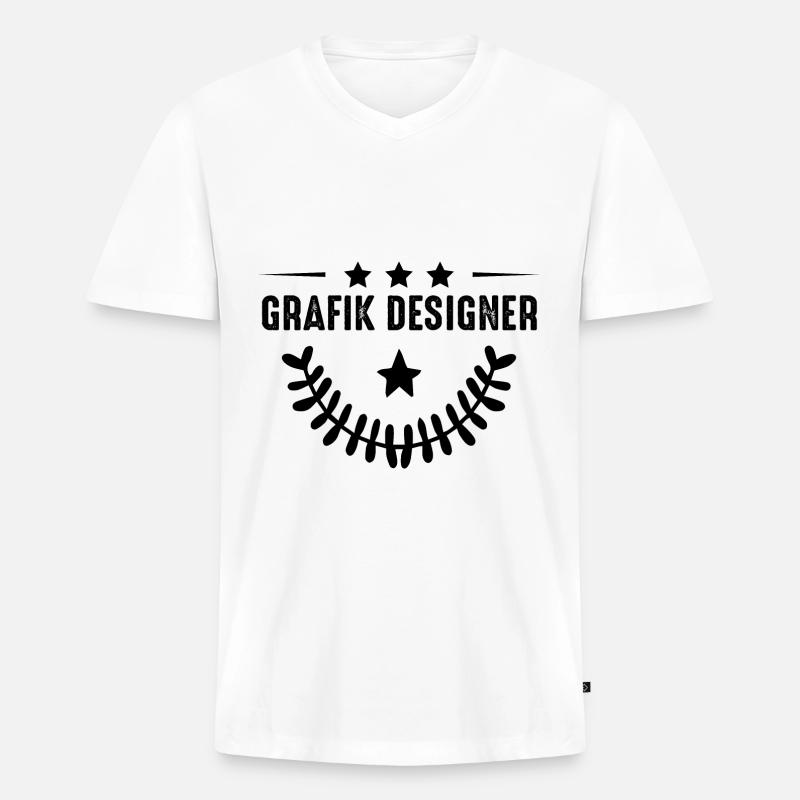 Grafik Designer Beruf - Männer Premium Bio T-Shirt mit V-Ausschnitt - Weiß