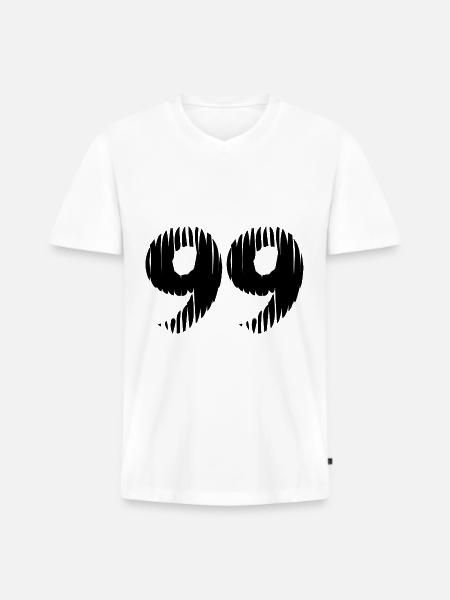 99 Number jersey - Men's Premium Organic T-shirt with V-neck - white
