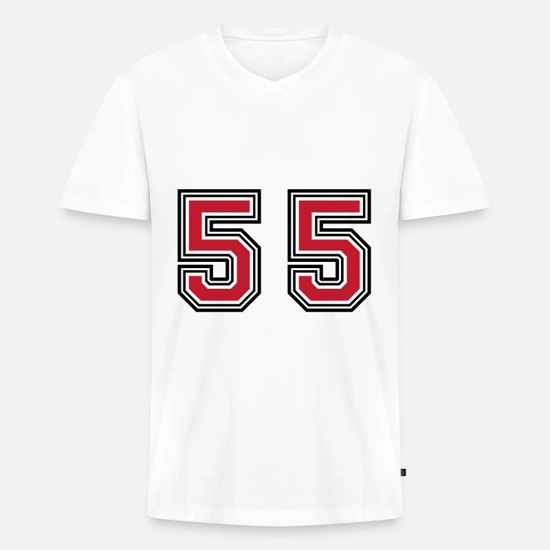 55 Zahl Symbol - Männer Premium Bio T-Shirt mit V-Ausschnitt - Weiß