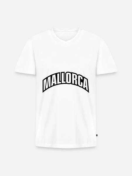 Mallorca Font - Men's Premium Organic T-shirt with V-neck - white