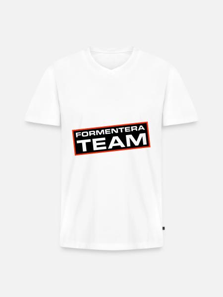 Formentera Team - Men's Premium Organic T-shirt with V-neck - white