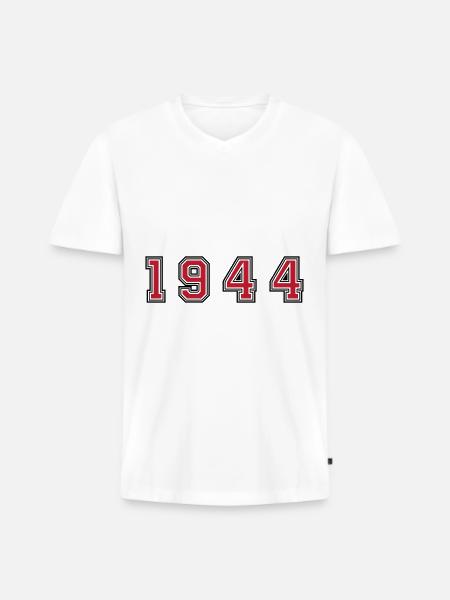 Numéro de l’année 1944 - T-shirt encolure en V Premium bio Homme - blanc