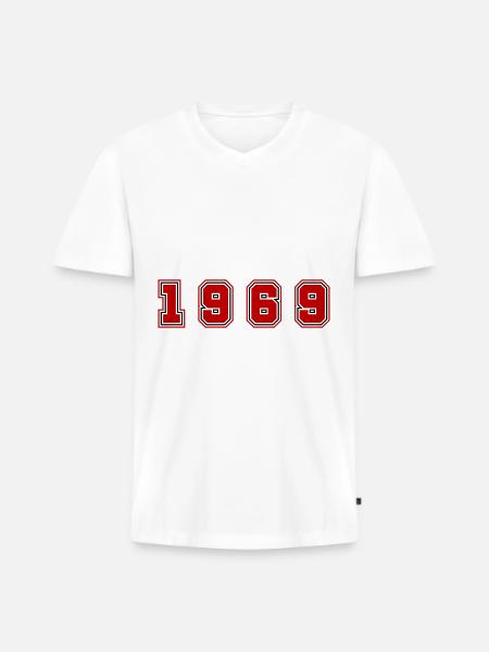 1969 Year Number - Men's Premium Organic T-shirt with V-neck - white