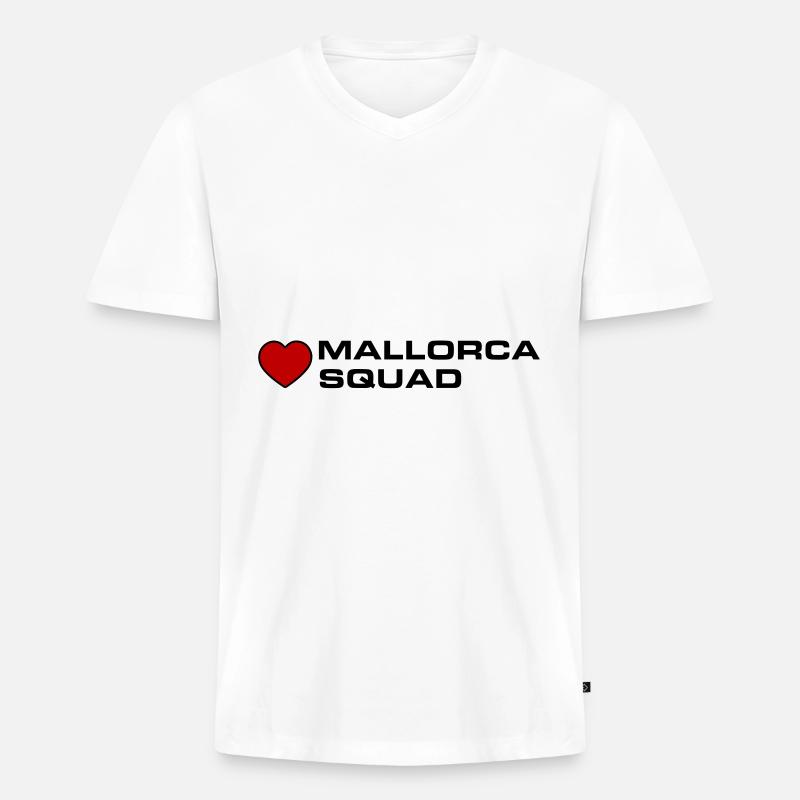 Mallorca Squad - Männer Premium Bio T-Shirt mit V-Ausschnitt - Weiß