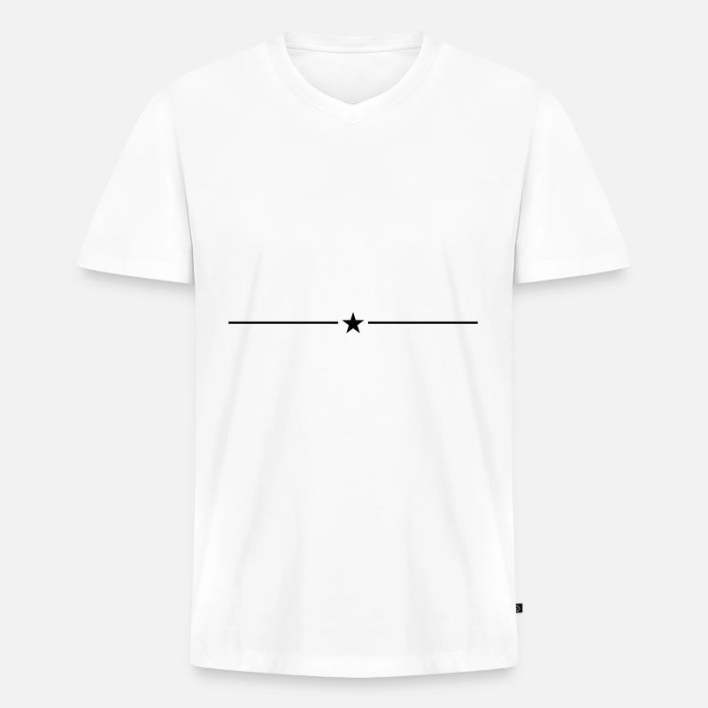 Stern Linie Element - Männer Premium Bio T-Shirt mit V-Ausschnitt - Weiß