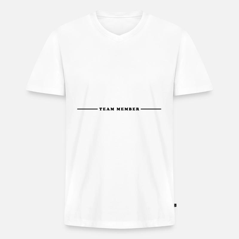Team Member - Männer Premium Bio T-Shirt mit V-Ausschnitt - Weiß