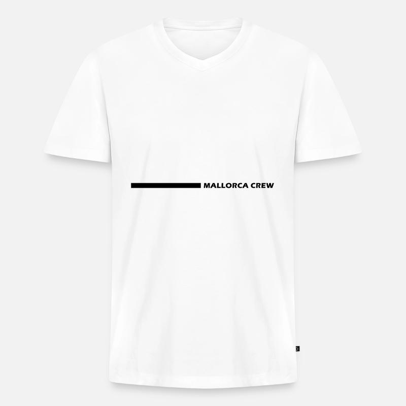 Mallorca Crew - Männer Premium Bio T-Shirt mit V-Ausschnitt - Weiß