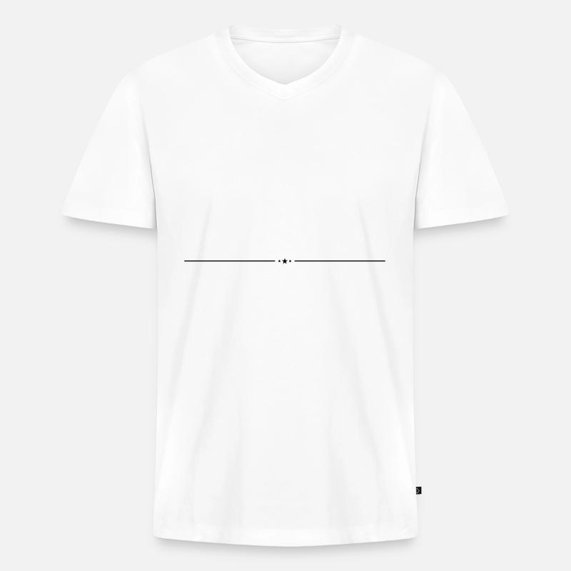 Stern Linie Element - Männer Premium Bio T-Shirt mit V-Ausschnitt - Weiß