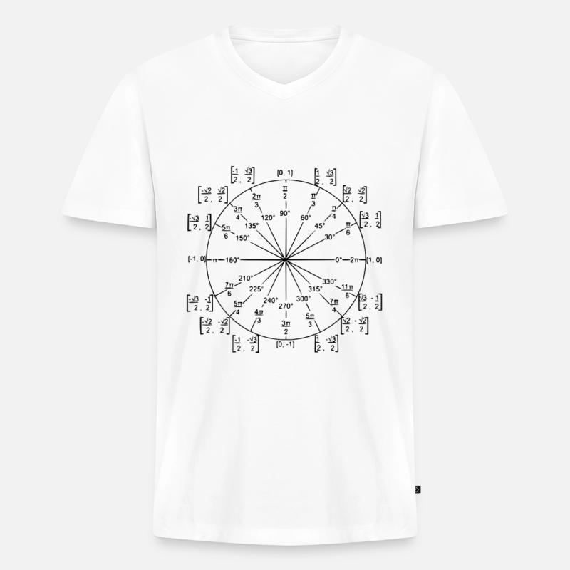 trigonometrie (einheitskreis) - Männer Premium Bio T-Shirt mit V-Ausschnitt - Weiß