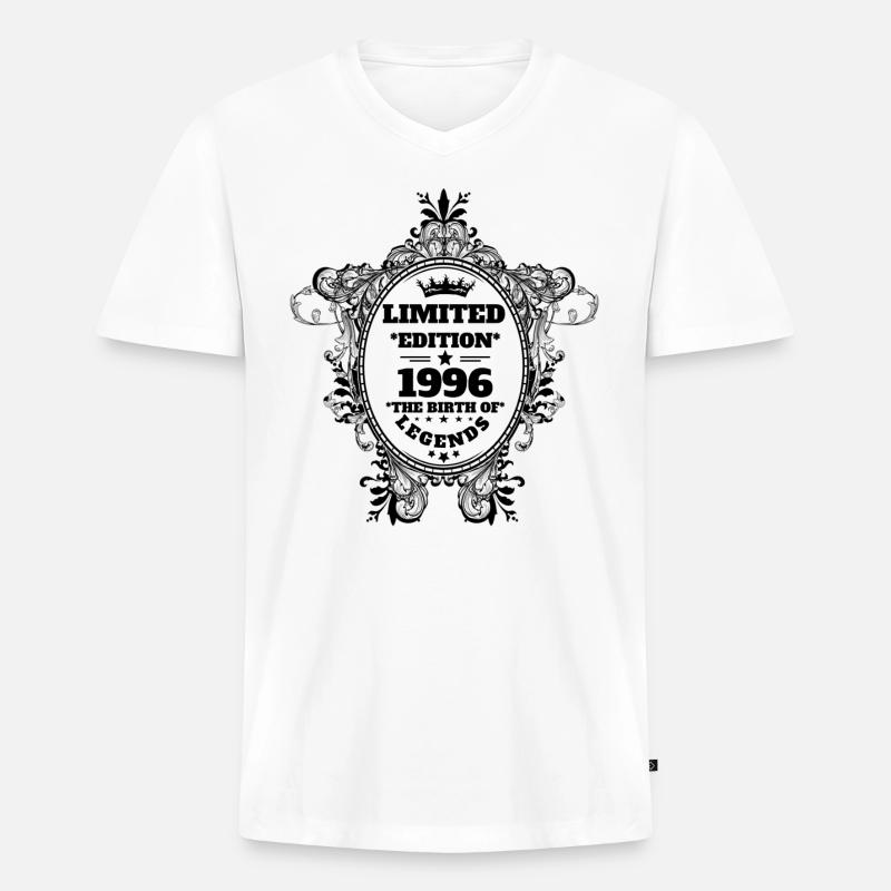 1996 - Männer Premium Bio T-Shirt mit V-Ausschnitt - Weiß