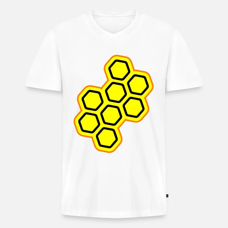 Imker symbol - Männer Premium Bio T-Shirt mit V-Ausschnitt - Weiß