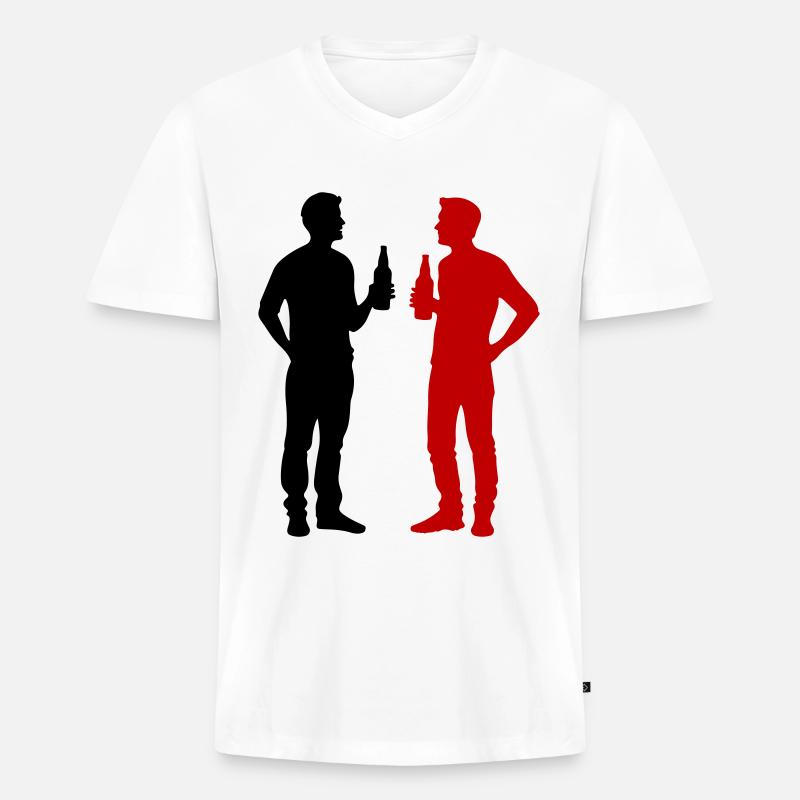 Team Drinking Mannschaft - Männer Premium Bio T-Shirt mit V-Ausschnitt - Weiß