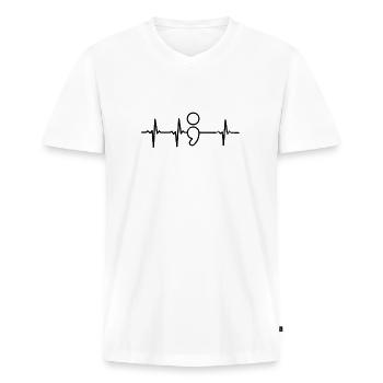 Depression Awareness Heartbeat ECG Gift Gift - Männer Premium Bio T-Shirt mit V-Ausschnitt - Weiß - Vorne - Nico (187cm)