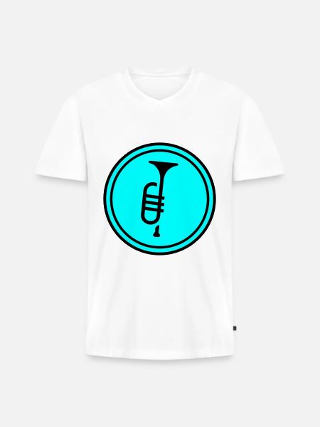 Trompete musik - Männer Premium Bio T-Shirt mit V-Ausschnitt - Weiß