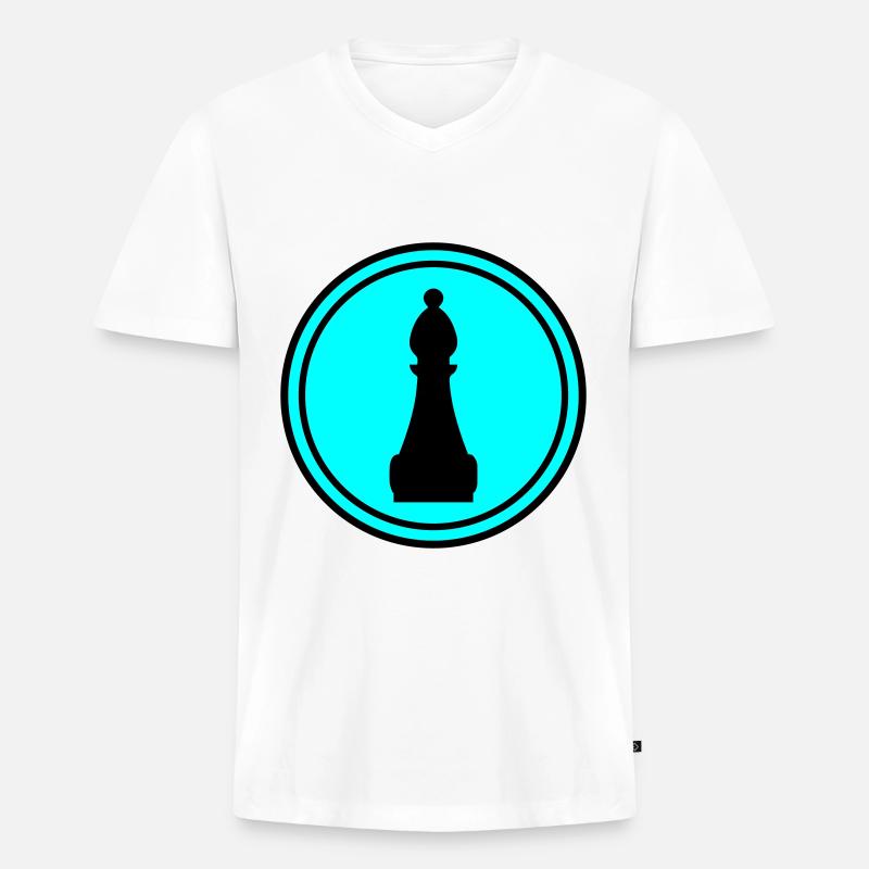 Schachfigur symbol - Männer Premium Bio T-Shirt mit V-Ausschnitt - Weiß