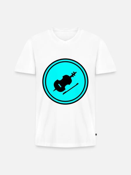 Violin Icon symbol - Men's Premium Organic T-shirt with V-neck - white