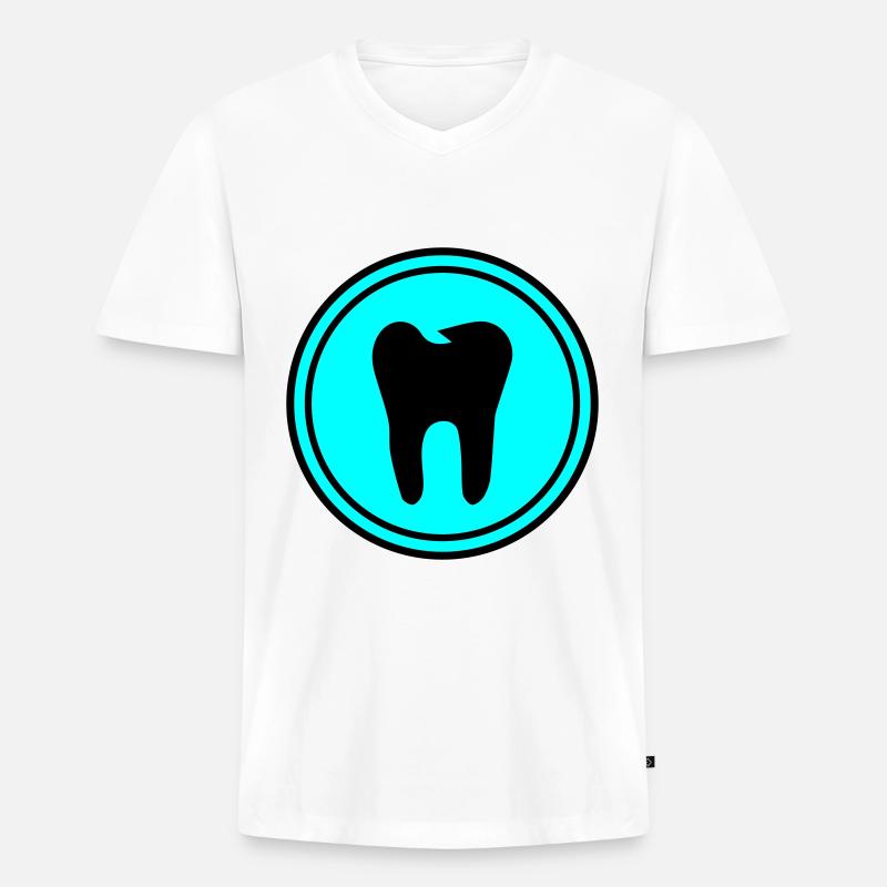 Zahn icon symbol - Männer Premium Bio T-Shirt mit V-Ausschnitt - Weiß