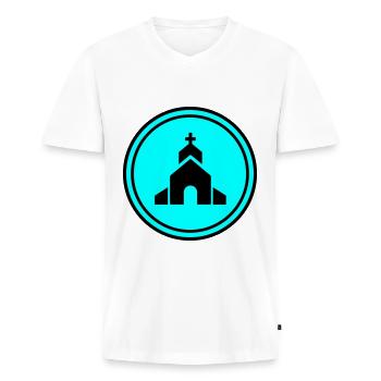 Church faith - Men's Premium Organic T-shirt with V-neck - white - Front - Nico (187cm)