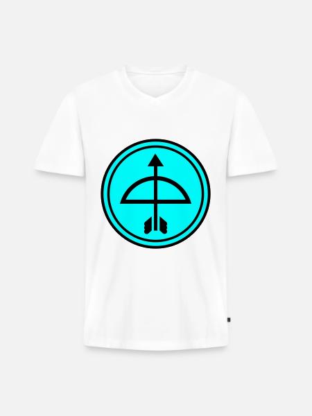 Pfeil und Bogen - Männer Premium Bio T-Shirt mit V-Ausschnitt - Weiß