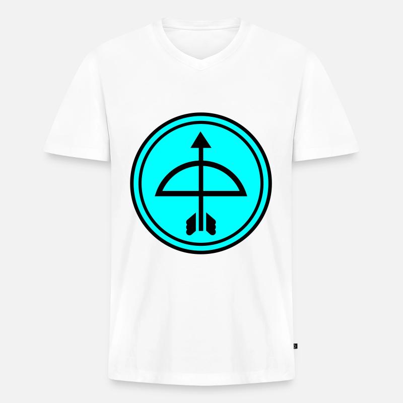 Pfeil und Bogen - Männer Premium Bio T-Shirt mit V-Ausschnitt - Weiß