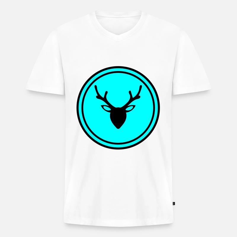 Reh Hirsch icon - Männer Premium Bio T-Shirt mit V-Ausschnitt - Weiß