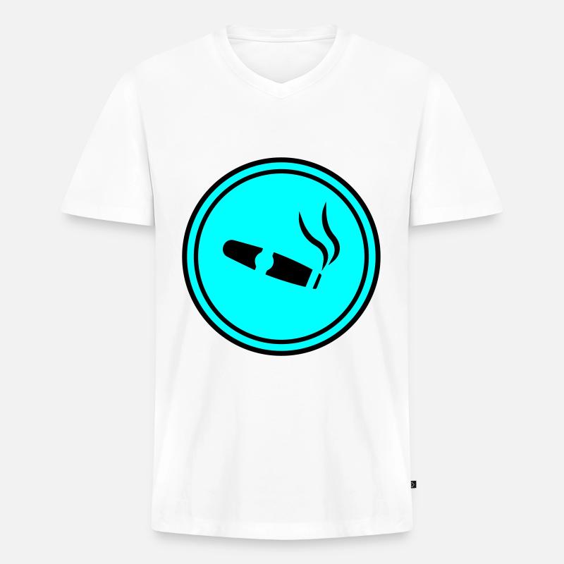 Zigarre Symbol - Männer Premium Bio T-Shirt mit V-Ausschnitt - Weiß