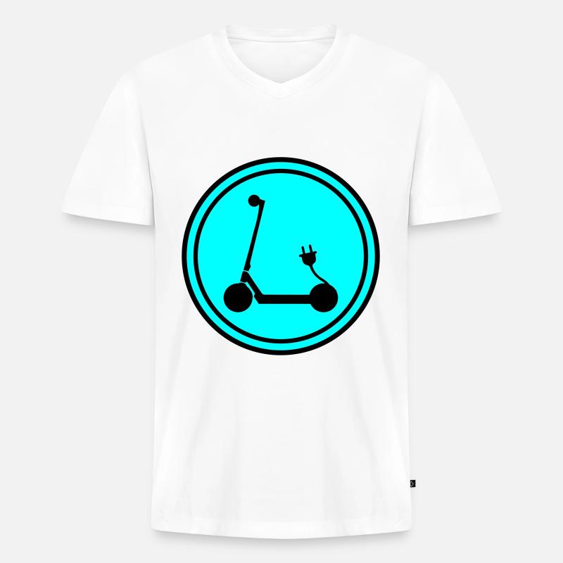 E-roller Icon - Männer Premium Bio T-Shirt mit V-Ausschnitt - Weiß