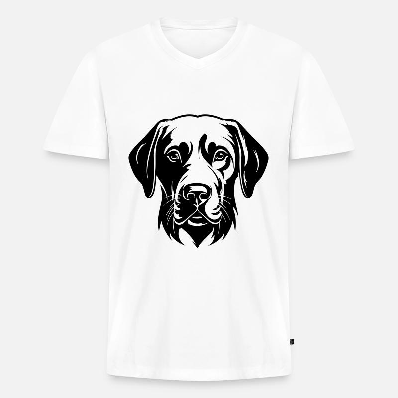 Labrador Hund Kopf - Männer Premium Bio T-Shirt mit V-Ausschnitt - Weiß