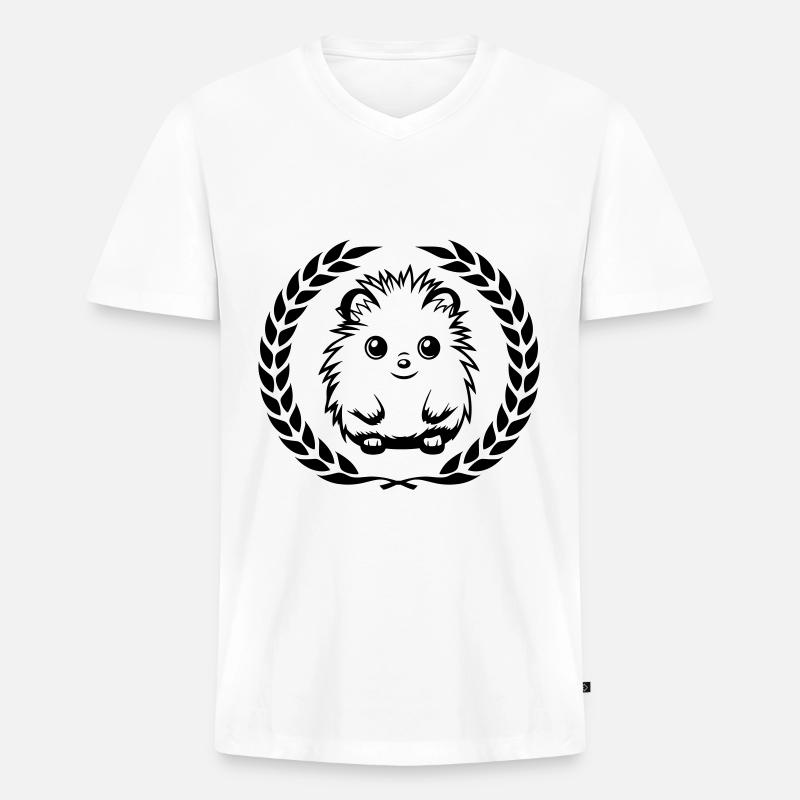 Igel Niedlich Süß Baby - Männer Premium Bio T-Shirt mit V-Ausschnitt - Weiß