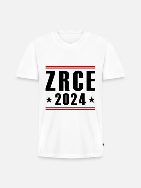 Zrce 2024 - Men's Premium Organic T-shirt with V-neck - white