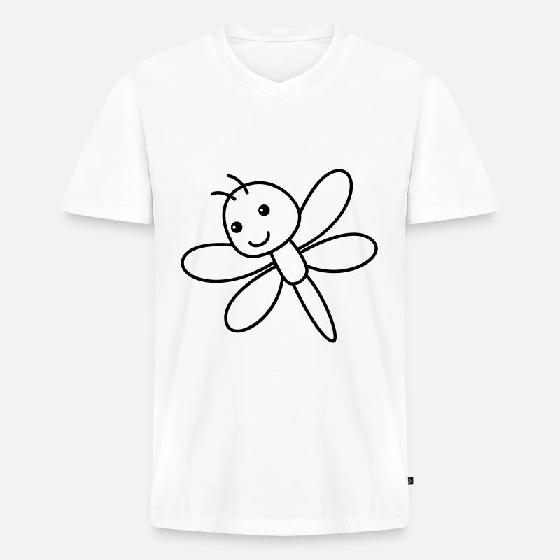 Drachenfliege libelle - Männer Premium Bio T-Shirt mit V-Ausschnitt - Weiß