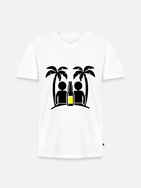 Island Beach Party Drinking - Men's Premium Organic T-shirt with V-neck - white