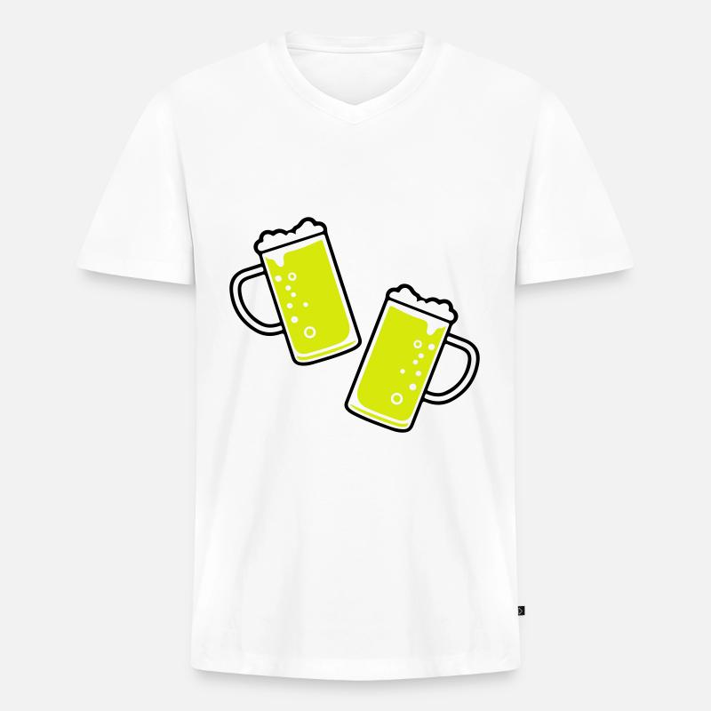 Bierglas Bierkrug Bier - Männer Premium Bio T-Shirt mit V-Ausschnitt - Weiß
