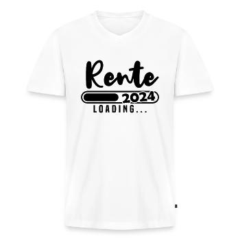 Rente 2024 Loading - Männer Premium Bio T-Shirt mit V-Ausschnitt - Weiß - Vorne - Nico (187cm)