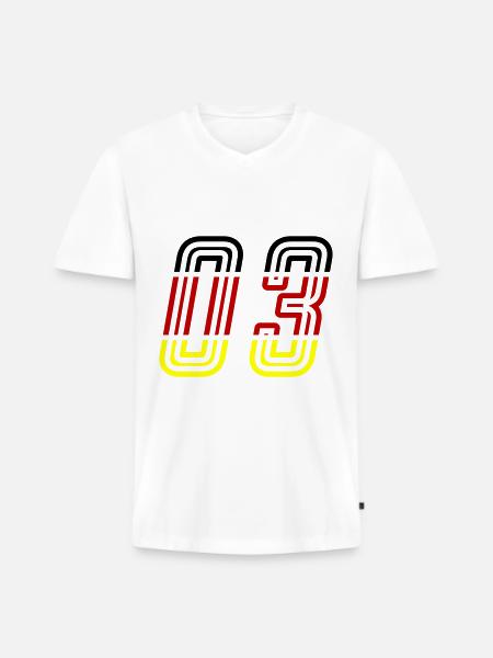 3 Number symbol Germany - Men's Premium Organic T-shirt with V-neck - white