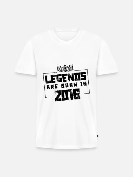 2016 legends born in - Men's Premium Organic T-shirt with V-neck - white