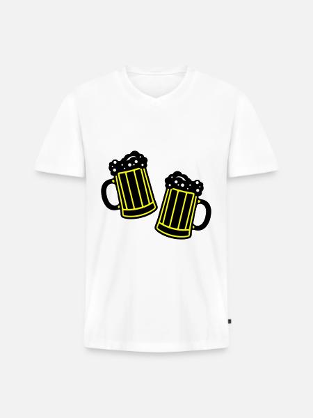 Beer Symbol Booze - Men's Premium Organic T-shirt with V-neck - white