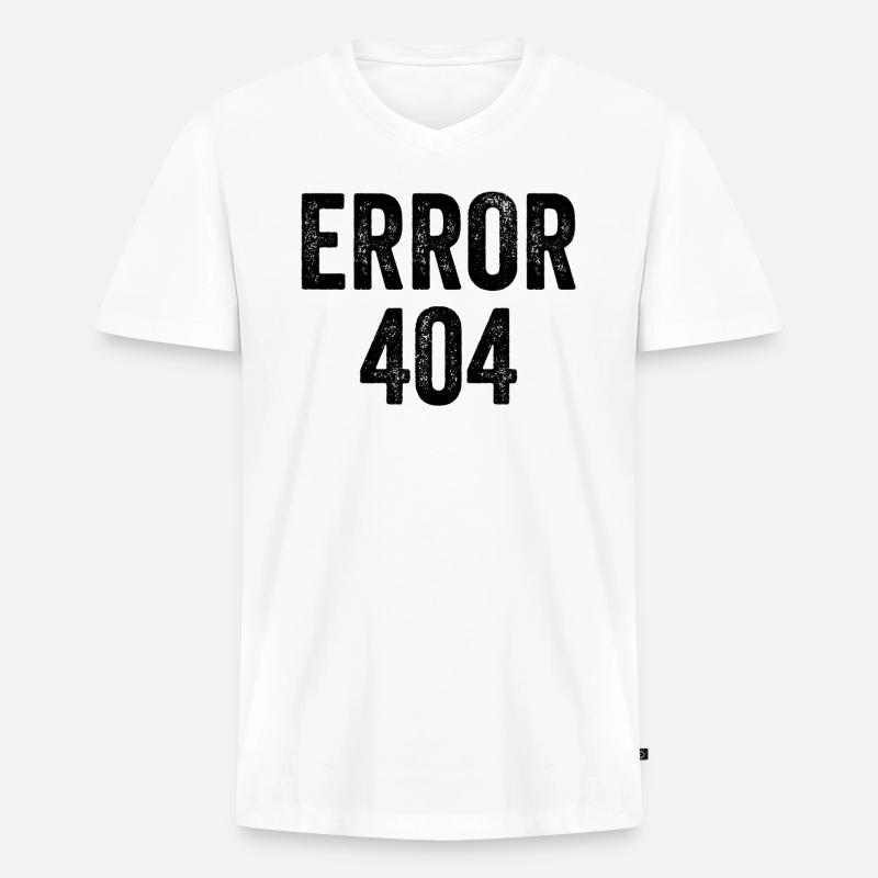 Error 404 - Männer Premium Bio T-Shirt mit V-Ausschnitt - Weiß