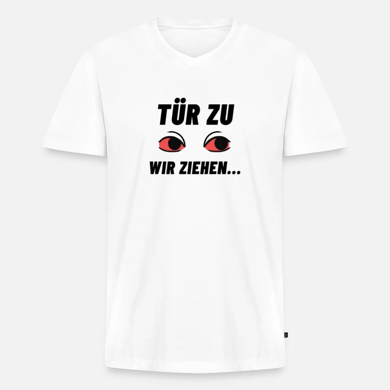 drogen,sprüche,kokain,techno,mdma,geschenk gras - Männer Premium Bio T-Shirt mit V-Ausschnitt - Weiß